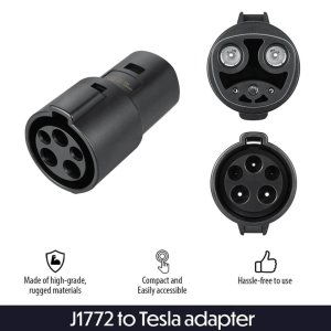 J1772 Adapter to NACS Tesla Adapter - 60A 240V AC for Tesla Model S / 3 / X / Y Fast Charging Compatible with J1772 Charge Stations Level 1 / 2 - IP54 Indoor / Outdoor
